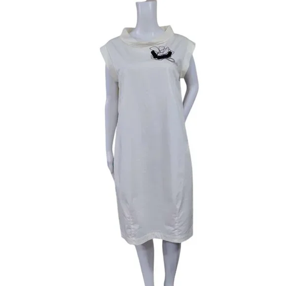 Peserico Womens White Embellished Artsey Lux Dress Size 42 M Made In Italy - Picture 2 of 16